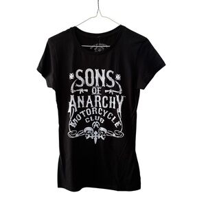 Sons of Anarchy Motorcycle Club Women’s Fitted Graphic T Shirt L, XL, XXL Black